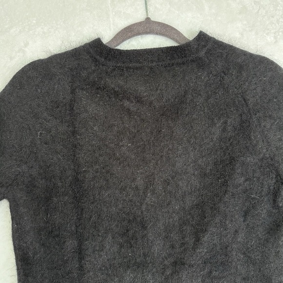 Iris & Ink Black Sweater Top Angora Long Sleeve Crewneck Extra Small Soft - Picture 2 of 16